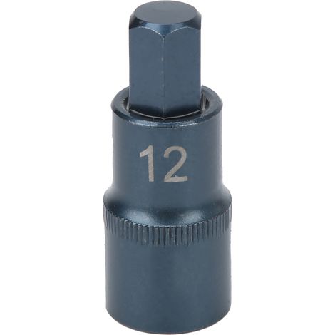 Embout douille en acier allié S2 antirouille pour clé à rochet, bleui, outils à main, 1/2x50xH12 (1/5)