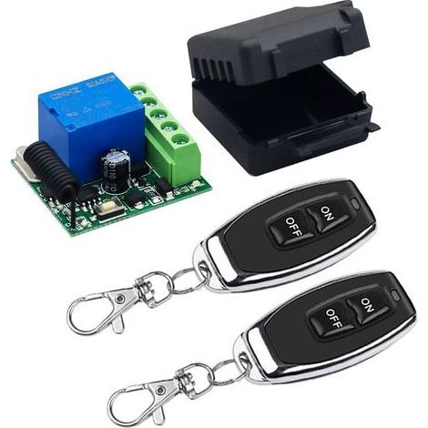 1 Module Interrupteur 433Mhz, Récepteur RF 12V, 2 Émetteurs, Contrôle Porte Garage (1/5)