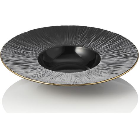 Assiette à pâtes Ø 24 cm noir bord doré MAYA KURO lot de 3 - Was Germany (1/2)