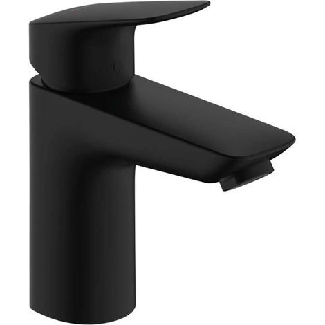 Hansgrohe Logis - Waschtischarmatur mit Push-Open-Ablaufgarnitur, EcoSmart, schwarz matt 71107670 (1/4)