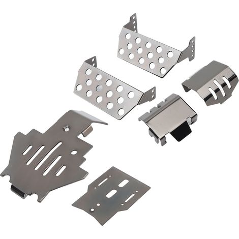 Schwarzes Edelstahl-RC-Chassis-Schutzset, Achsenschutz, Unterfahrschutz für Traxxas (1/4)