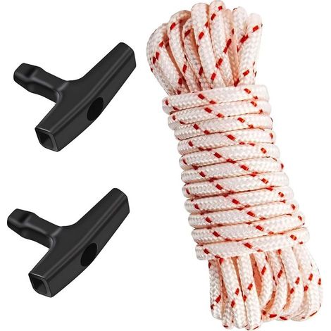 Corde de démarrage 10 mètres 3 mm avec 2 poignées, cordon lanceur universel pour tondeuse, tronçonneuse et débroussailleuse (1/5)