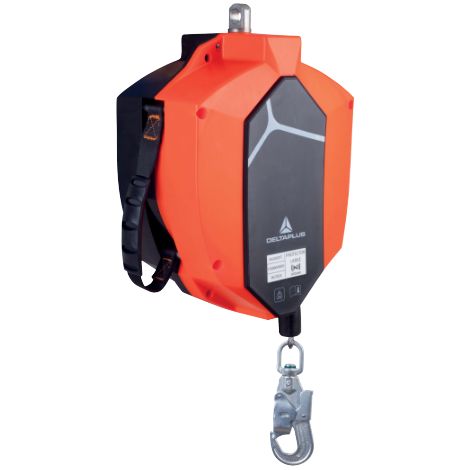 Enrouleur à rappel automatique câble acier galvanisé 20 m 150 kg double émerillon NFC – Delta Plus AN18020T (1/3)