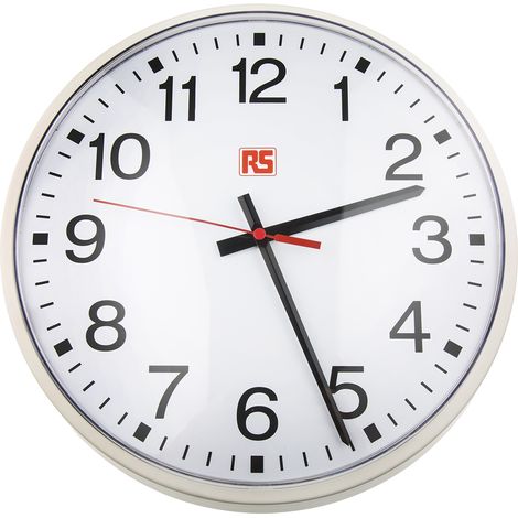 Horloge Analogique Murale RS PRO, Ø 320mm, incassable ( Prix pour 1 ) (1/2)