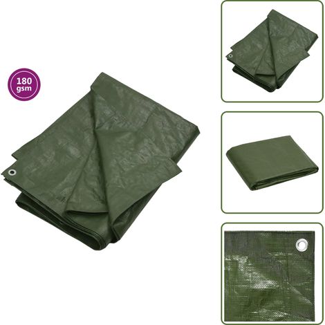 Toldo temporal - vidaXL Lona HDPE verde 180 g/m² 3x3 m - Refugio camping