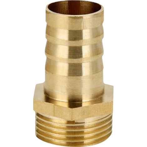 Raccord cannelé droit - Mâle 1/2" pour tuyau d'arrosage Ø16mm, Filetage mâle 1/2" x 16 mm
