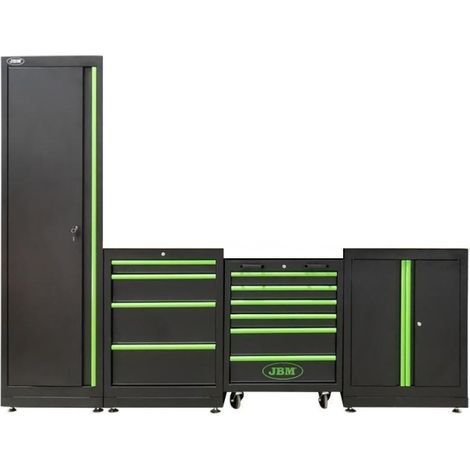[JAMAIS UTILISE] Ensemble de Meubles Modulaires pour Garage JBM Noir - E4MG