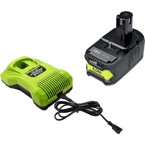 Batteria di ricambio, agli ioni di litio, 18 V, compatibile con Ryobi, 1,6 Ah, 1 caricabatterie (1/2)