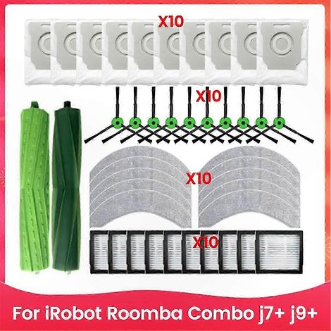 Ersatzset für Combo J7+ J9+ Staubsauger: Hauptbürste, Seitenbürsten, Filter, Wischmopps und Reinigungstuch - Zubehör, das mit verschiedenen Modellen kompatibel ist, Komplettset für optimale Wartung un (1/5)