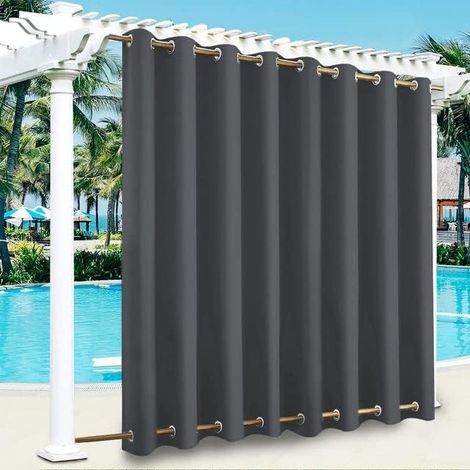 Rideaux d'extérieur pour jardin, terrasse, pergola, coupe-vent (haut et bas), 100 x 84 pouces (1/5)