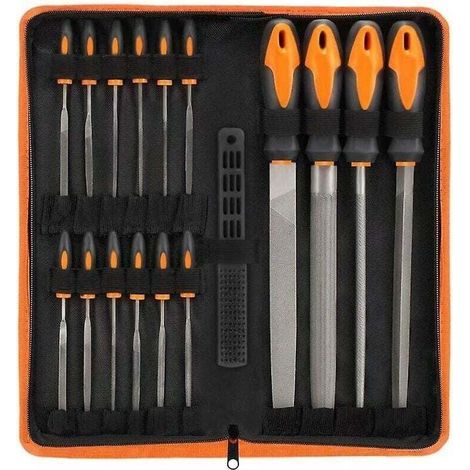 Ensemble de 17 limes combinées pour métaux, lime ronde en acier, ensemble d'outils abrasifs (1/4)