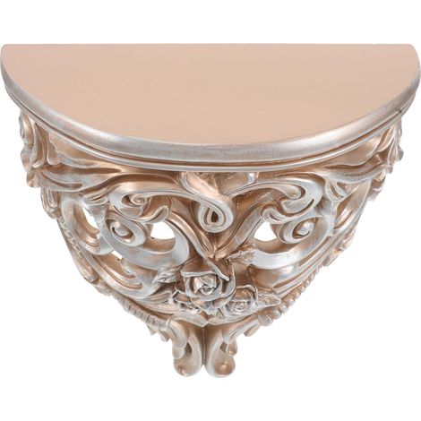 Étagère Murale Flottante 3D en Résine Dorée Orné Baroque, Dimensions 21,8 X 20,3 X 10,2 Cm, Décoration Murale Victorienne pour Salon, la Cuisine et Salle de Bain, Support Stable (1/5)