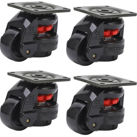 Lot de 4 roulettes à réglage de niveau GD-60F : roulettes industrielles robustes à rouleaux pour la mise à niveau (1/5)