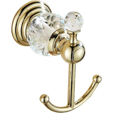 Crystal towel hook, gold robe hook, bathroom towel holder, suitable for wall-mounted kitchen between the caps