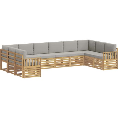 Ensemble de canapés d'extérieur 7 pc Blanc et gris clair vidaXL (1/5)