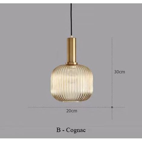Lustre industriel vintage, plafonnier de style vintage moderne, lustre, abat-jour en verre avec base en laiton poli (lumière chaude) (1/5)
