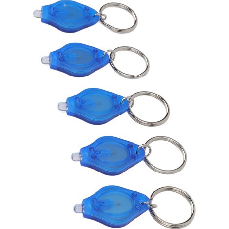Lot de 5 mini lampes torches LED porte-clés portables pour détecter les bijoux (lumière bleue).