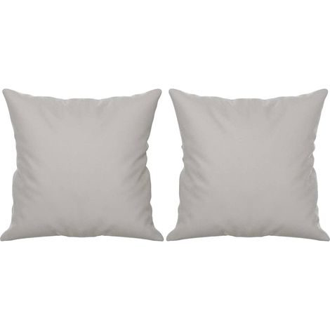 vidaXL Cojines decorativos 2 uds tela microfibra gris claro 40x40 cm (1/2)