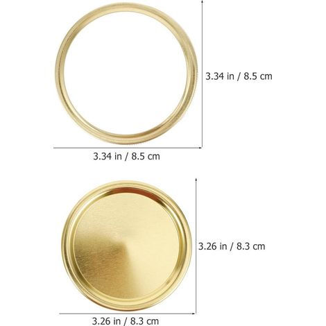Set di 12 coperchi e anelli in metallo per barattoli a bocca larga (86 mm), coperchi Mason ermetici con apertura divisa per la conservazione degli alimenti. (1/5)