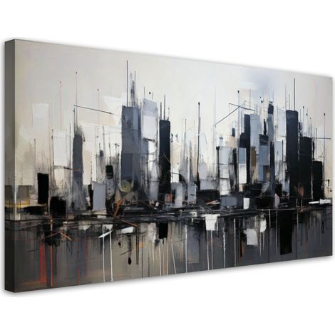 Wandbild Stadt Abstraktion Grau Architektur 100x50 cm (1/5)