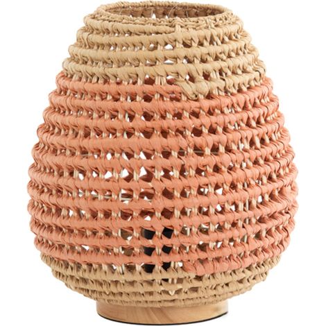 Light & Living - lampada da tavolo - Kalipa - rosso - rattan -