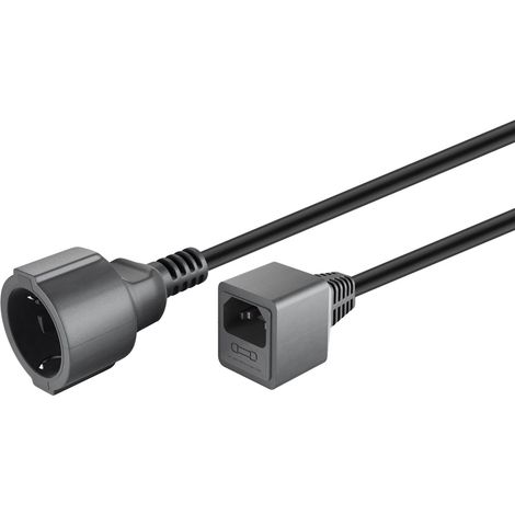 55528 Câble d'alimentation Goobay CEE 7/7 F vers C14 (prise schuko) 1,5m (Noir) (1/2)