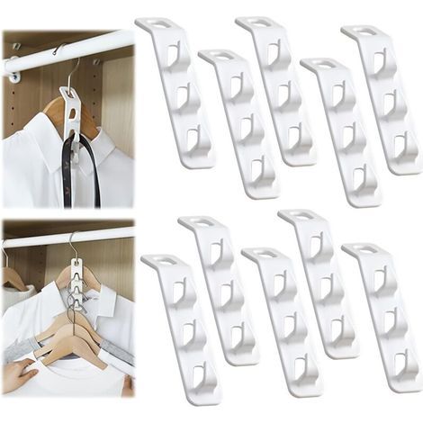 10 Pièces Cintre Gain de Place,Crochet Cintre Crochet pour Cintres Gain de Place Max Cintres Gain de Place,Crochets a Vêtements en Cascade pour Garde Robe Armoires Organisateur (1/5)