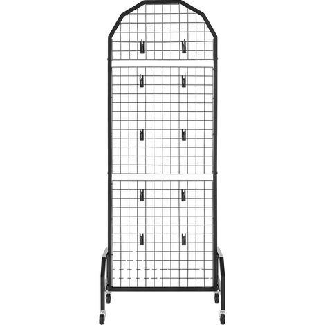 Pannello espositivo, design mobile, ganci inclusi, nero (1/2)