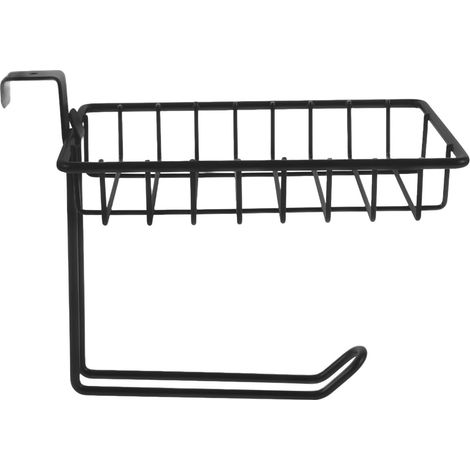 Porte-papier toilette, fer/noir/sans perçage, pour toilettes (1/5)