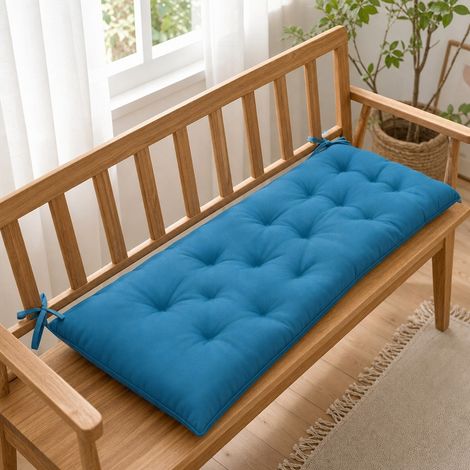 Coussin de Banc 100 x 50 x 8 cm Polyester Bleu Paon - Coussin de Chaise Long pour Canape Jardin (1/5)