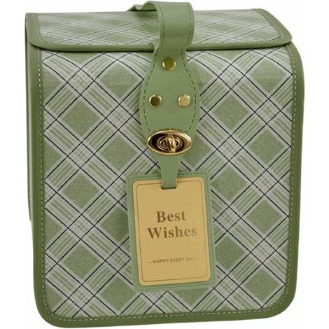 L'Arcolaio Bauletto Quadrato Grande Vintage Green 20,9x21,2x22 cm