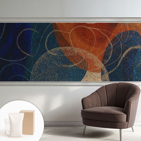Tapete Vliestapete mit Kleber- abwaschbar - Raumgestaltung Schlafzimmer Wohnzimmer Tapete Farbenfrohe Formen 250x104 cm (1/5)