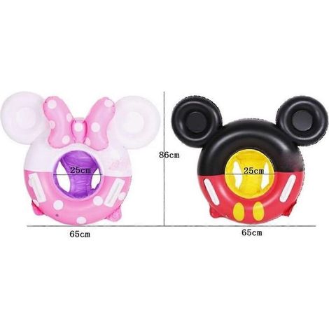 Schwimmring mit Cartoon-Motiv und Sonnenschirm, aufblasbare Poolliege, aufblasbarer Schwimmring, Poolspielzeug, Partyspielzeug, Wiuos (rosa Farbe)