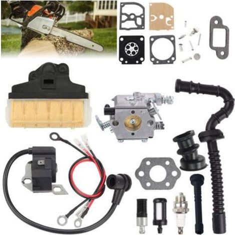 Carburateur pour tronçonneuse Stihl 021 023 025 MS210 MS230 MS250 avec filtre à air 1123 160 1650, bobine d'allumage, durite d'essence et kit de réglage (remplace Walbro WT286). (1/5)