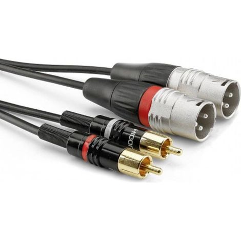 Sommer Cable HBP-M2C2-0150 Audio Cavo adattatore [2x Spina RCA - 2x Spina XLR 3 poli] 1.50 m Nero