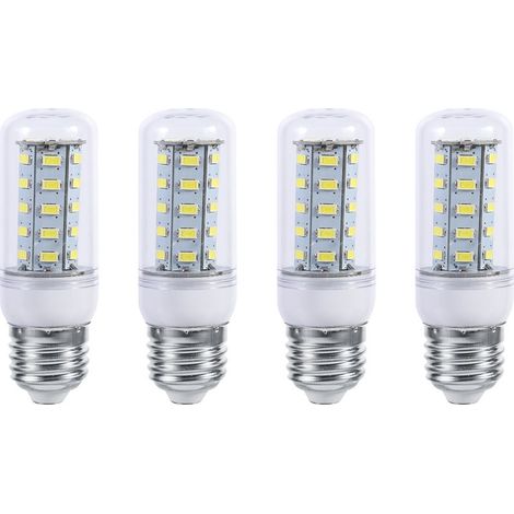 Lot de 4 ampoules LED E27 haute luminosité pour plafonnier domestique, 110 V, blanches (1/5)