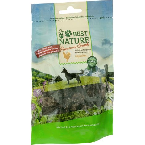 Best Nature Premium Snack für Hunde, 80 g - Häppchen Huhn