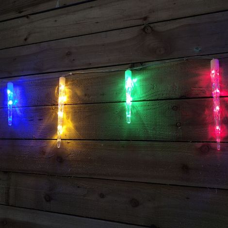 Festive 24 Colour Changing Icicle Christmas Lights Multi Coloured to White (1/5)