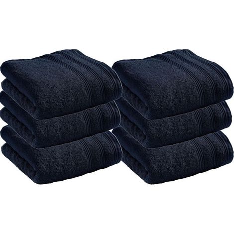 Serviette de toilette éponge - COTON PUR - Spa - 50 x 100 cm - 400 g/m² - Lot de 6 (1/4)