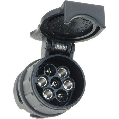 Adaptateur 13 broches vers 7 broches pour remorque - Noir - Pour voiture, remorque, camion, caravane (1/5)