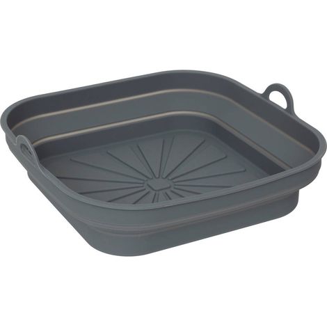 Panier airfryer essentiels 21x22x6,5cm gris en silicone - 5five (1/3)