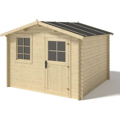 Altanka – Abri de jardin en bois 7,5m2 – Dimensions 3x2,5m – Épaisseur 28mm – Toit à deux pentes – Couverture en feutre bitume (1/5)