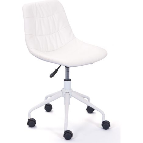 Chaise de bureau blanche Emilie (1/5)