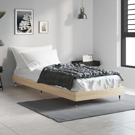 Estructura de cama sin colchón madera roble Sonoma 75x190 cm vidaXL