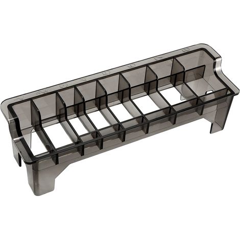 Boîte de rangement à 8 compartiments pour peignes, tondeuse électrique et outils de coiffure.