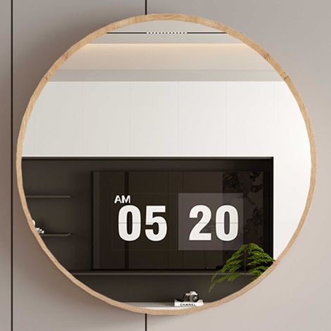 Miroir mural rond 80x9x80 cm naturel (1/5)