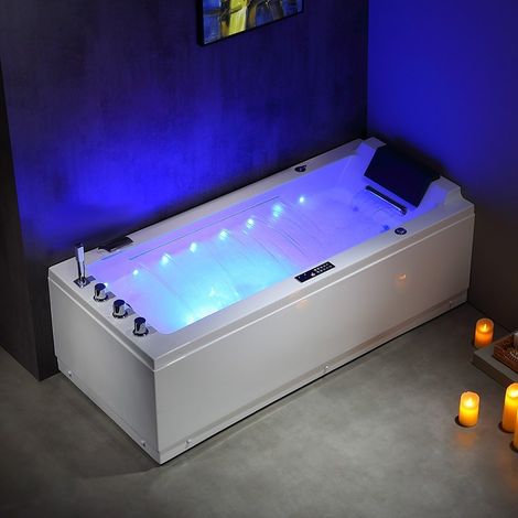 Baignoire balneo LORD SOLO BLANC 1 place ARCHIPEL® 170x75 - GAUCHE