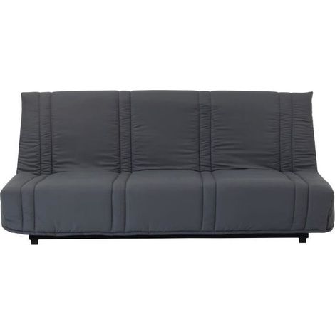 Banquette clic clac 3 places – tissu noir – contemporain – L 193 x P 92 cm – Confort optimal pour salon moderne
