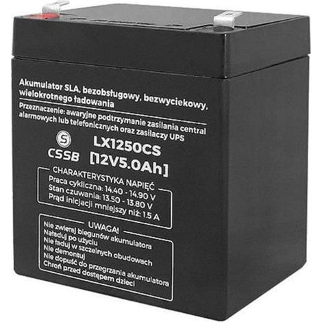 Batterie gel rechargeable 12V 5Ah LX1250 - sans entretien (1/2)