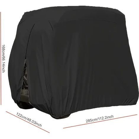 (285x122x168cm) Housse de voiturette de golf monobloc, housse imperméable 210D, adaptée aux voiturettes de golf EZ GO Club Yamaha. (1/4)